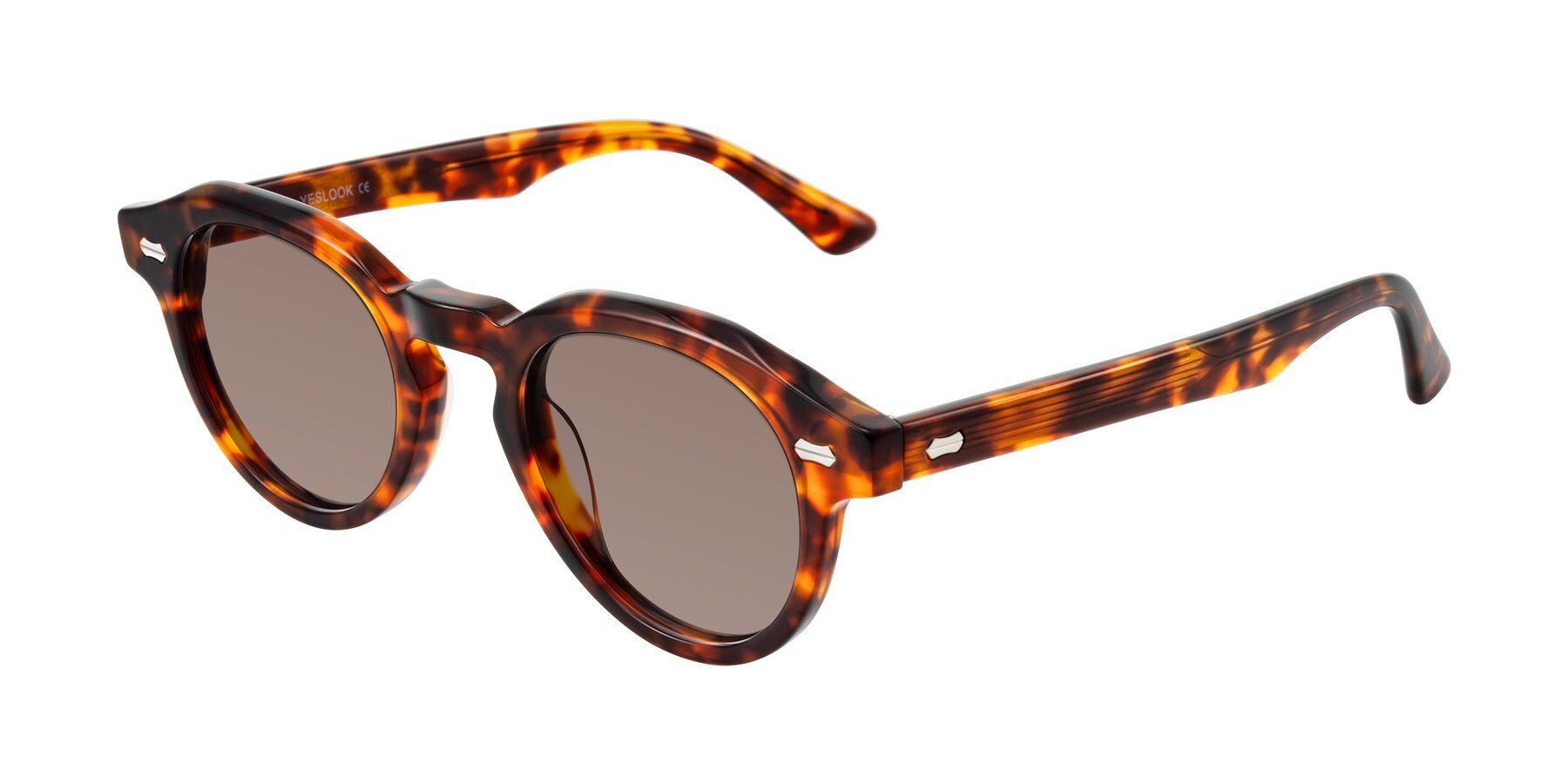 Angle of Aloul in Tortoise with Medium Brown Tinted Lenses