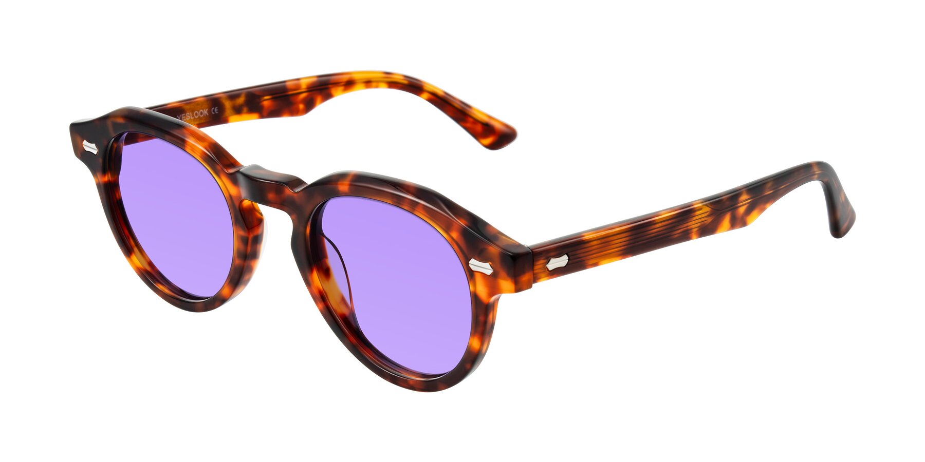 Angle of Aloul in Tortoise with Medium Purple Tinted Lenses