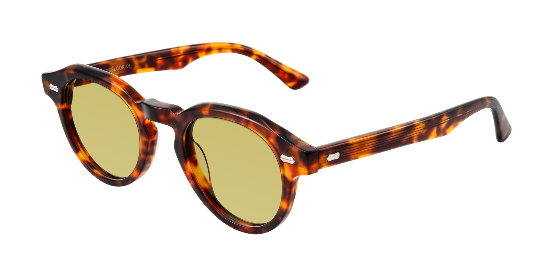 Angle of Aloul in Tortoise with Medium Champagne Tinted Lenses