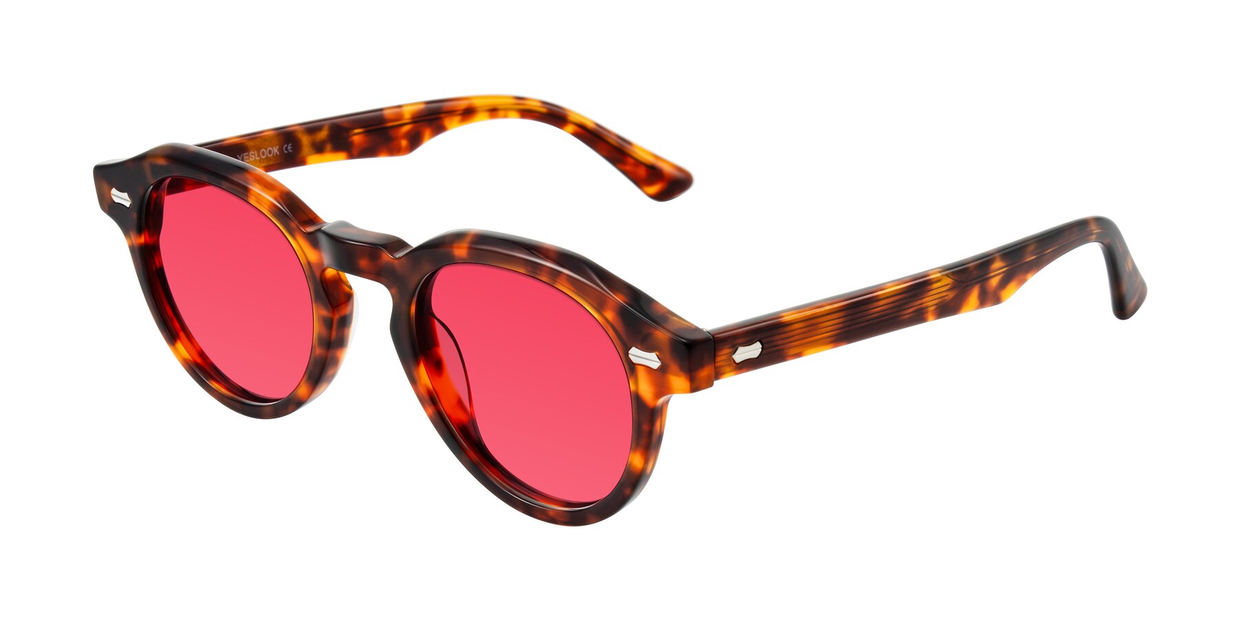 Angle of Aloul in Tortoise with Red Tinted Lenses