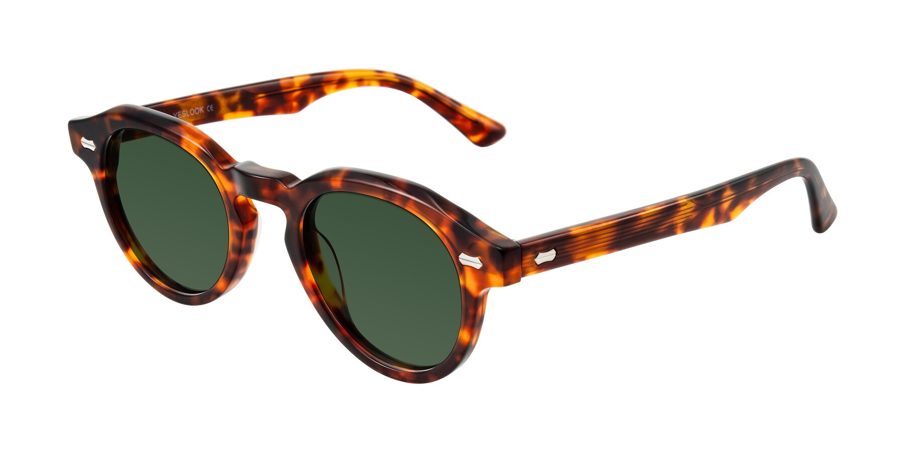 Angle of Aloul in Tortoise with Green Tinted Lenses