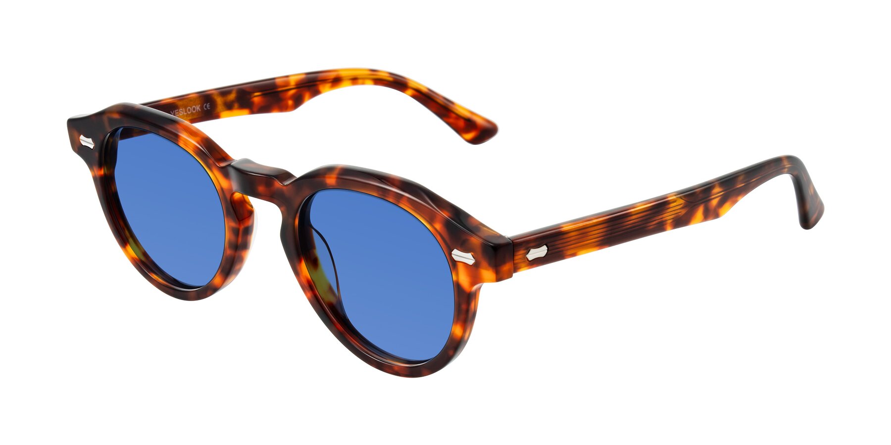 Angle of Aloul in Tortoise with Blue Tinted Lenses