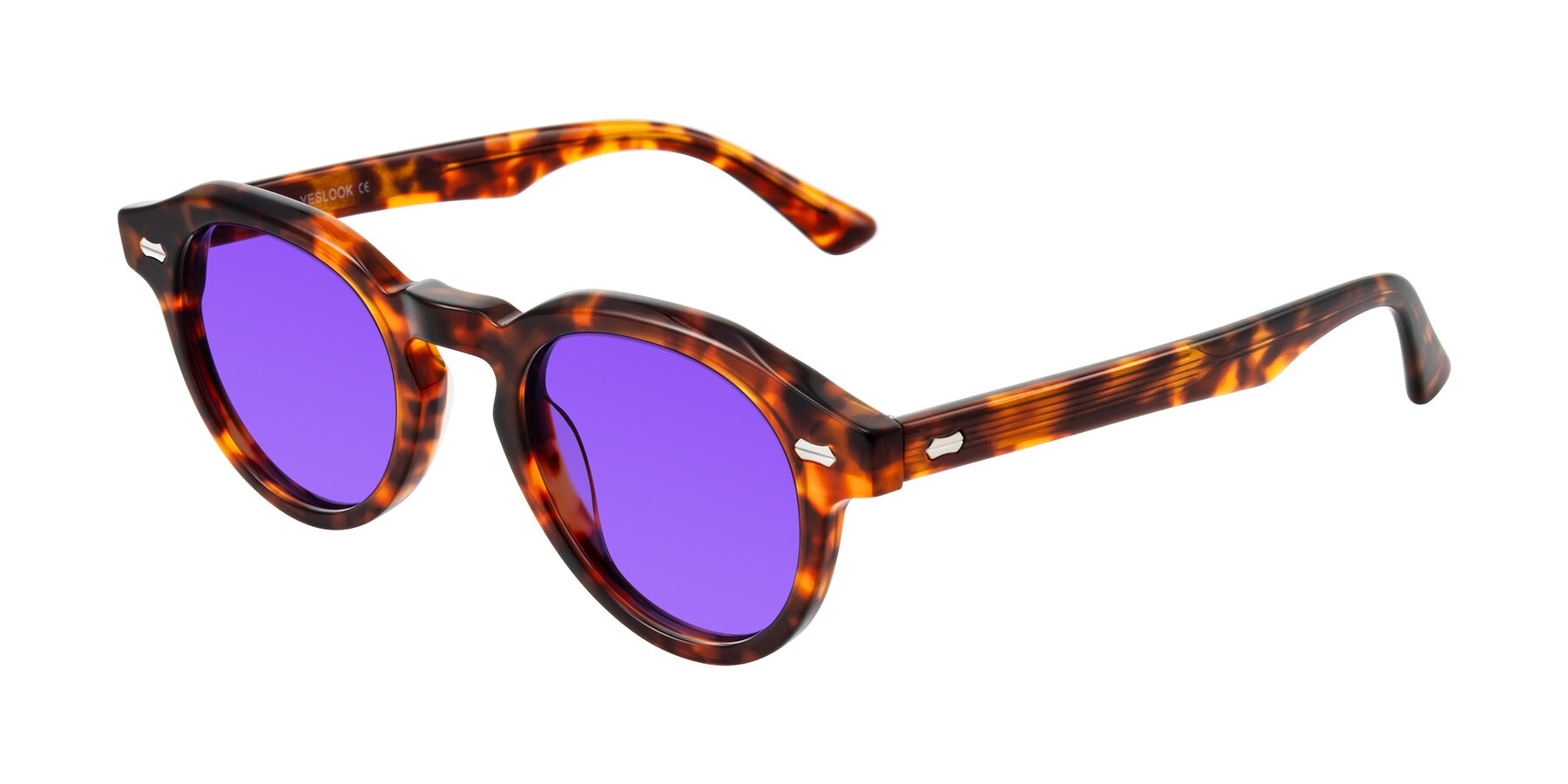Angle of Aloul in Tortoise with Purple Tinted Lenses