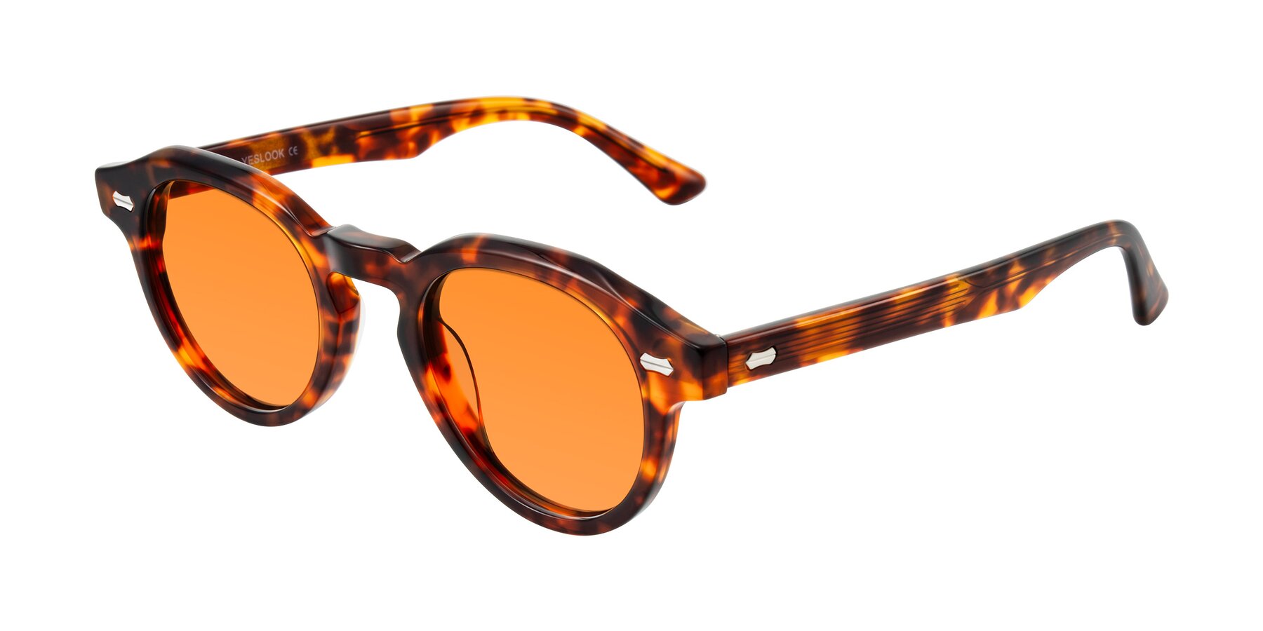Angle of Aloul in Tortoise with Orange Tinted Lenses