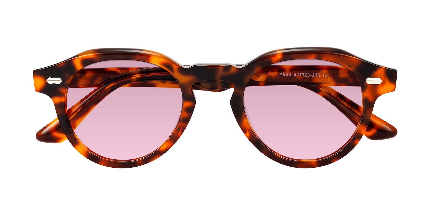 Folded Front of Aloul in Tortoise with Light Wine Tinted Lenses