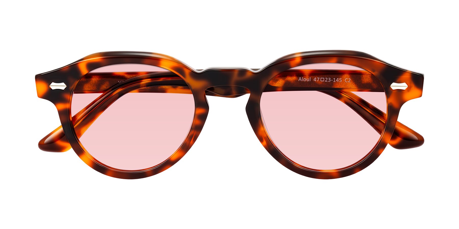 Folded Front of Aloul in Tortoise with Light Garnet Tinted Lenses