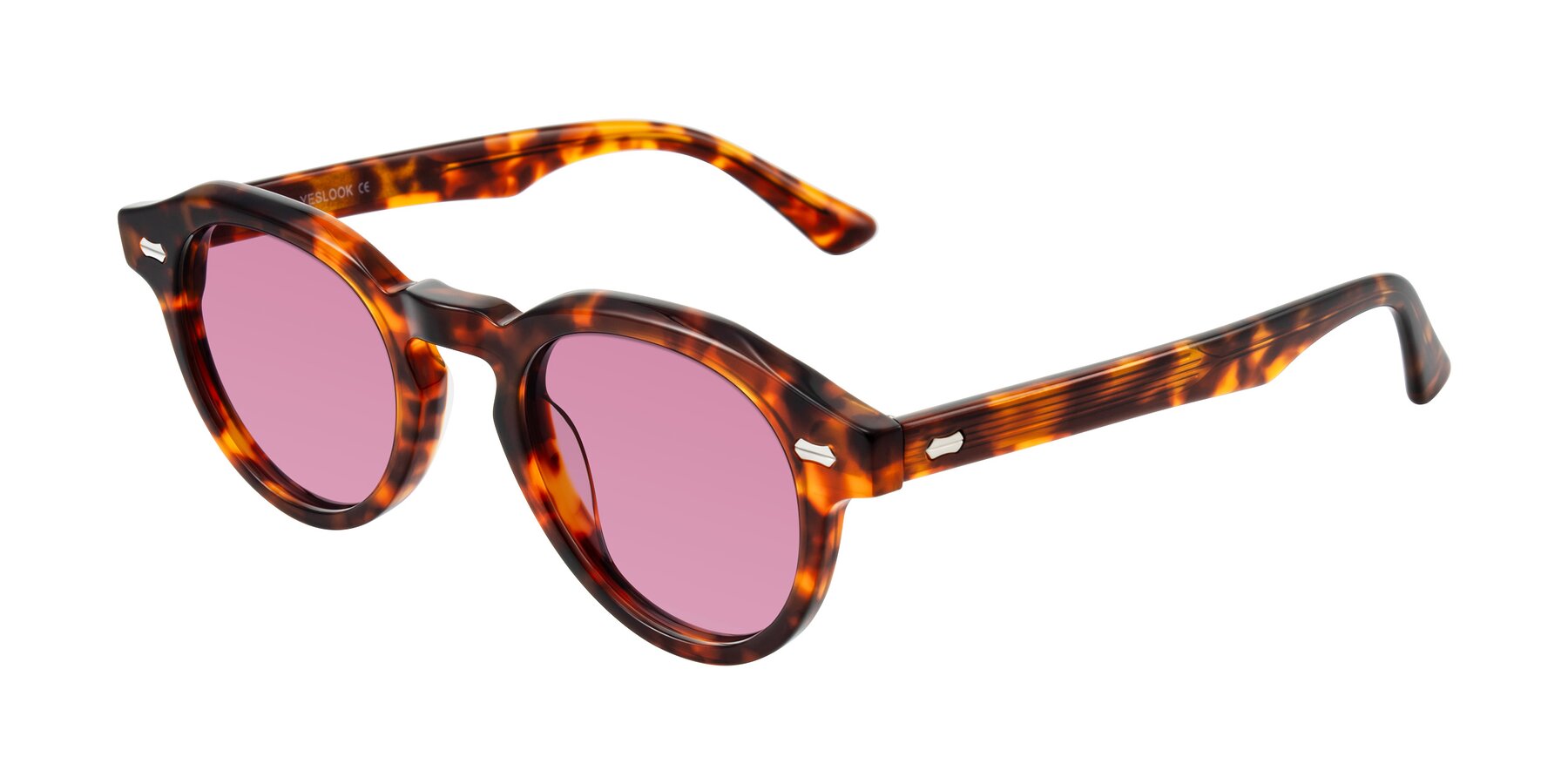 Angle of Aloul in Tortoise with Medium Wine Tinted Lenses