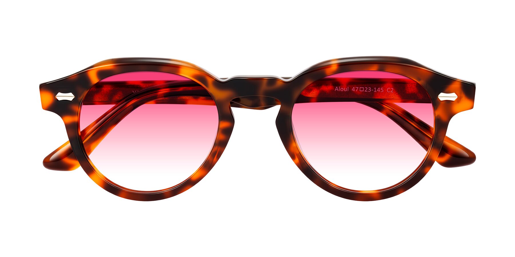 Folded Front of Aloul in Tortoise with Pink Gradient Lenses