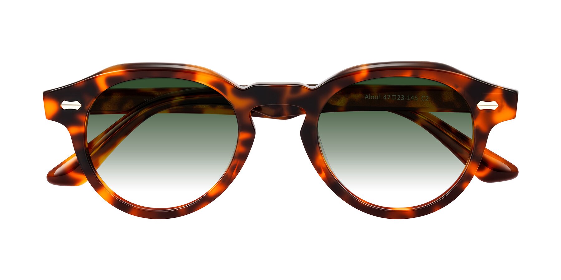 Folded Front of Aloul in Tortoise with Green Gradient Lenses