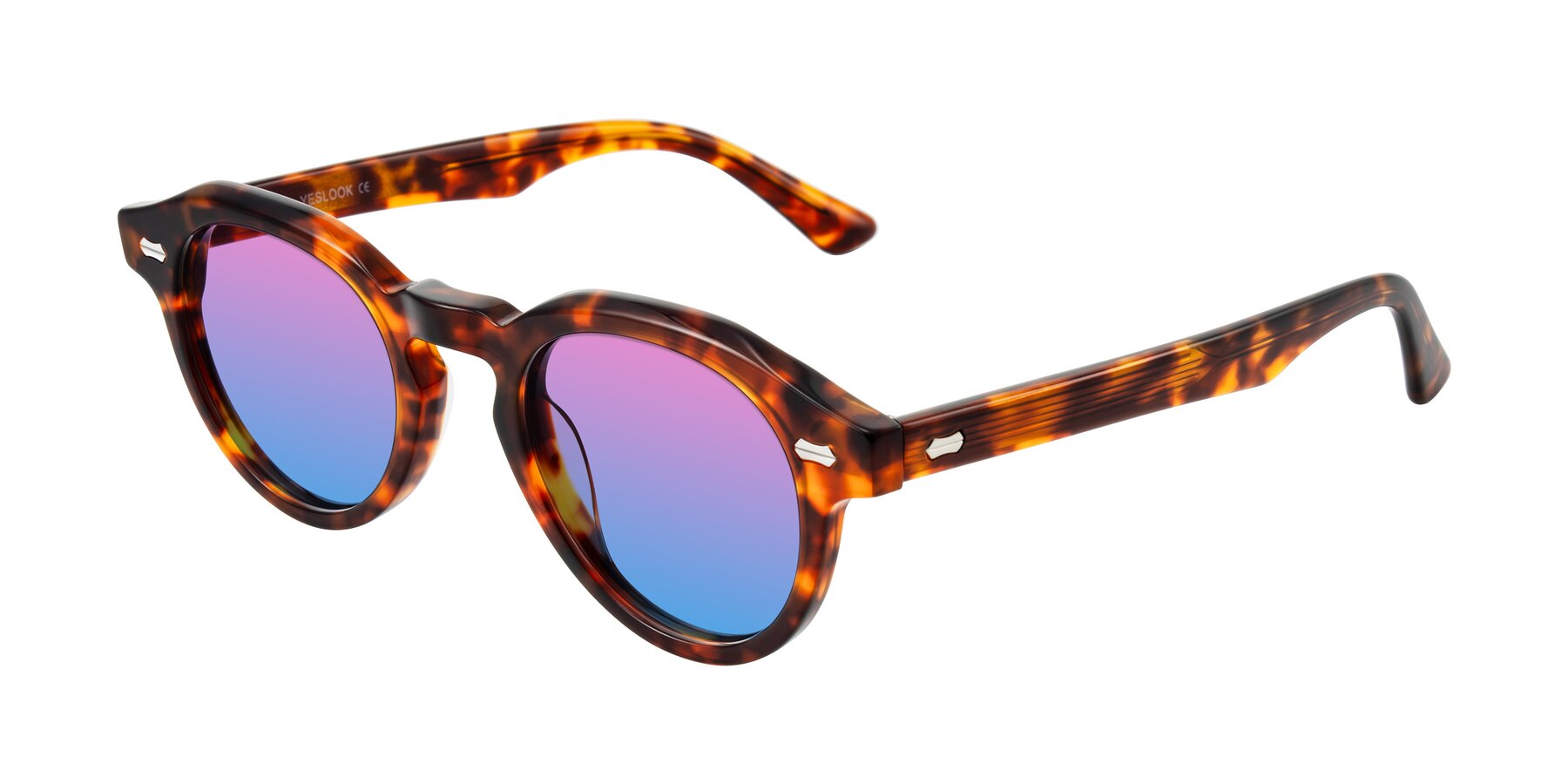 Angle of Aloul in Tortoise with Pink / Blue Gradient Lenses