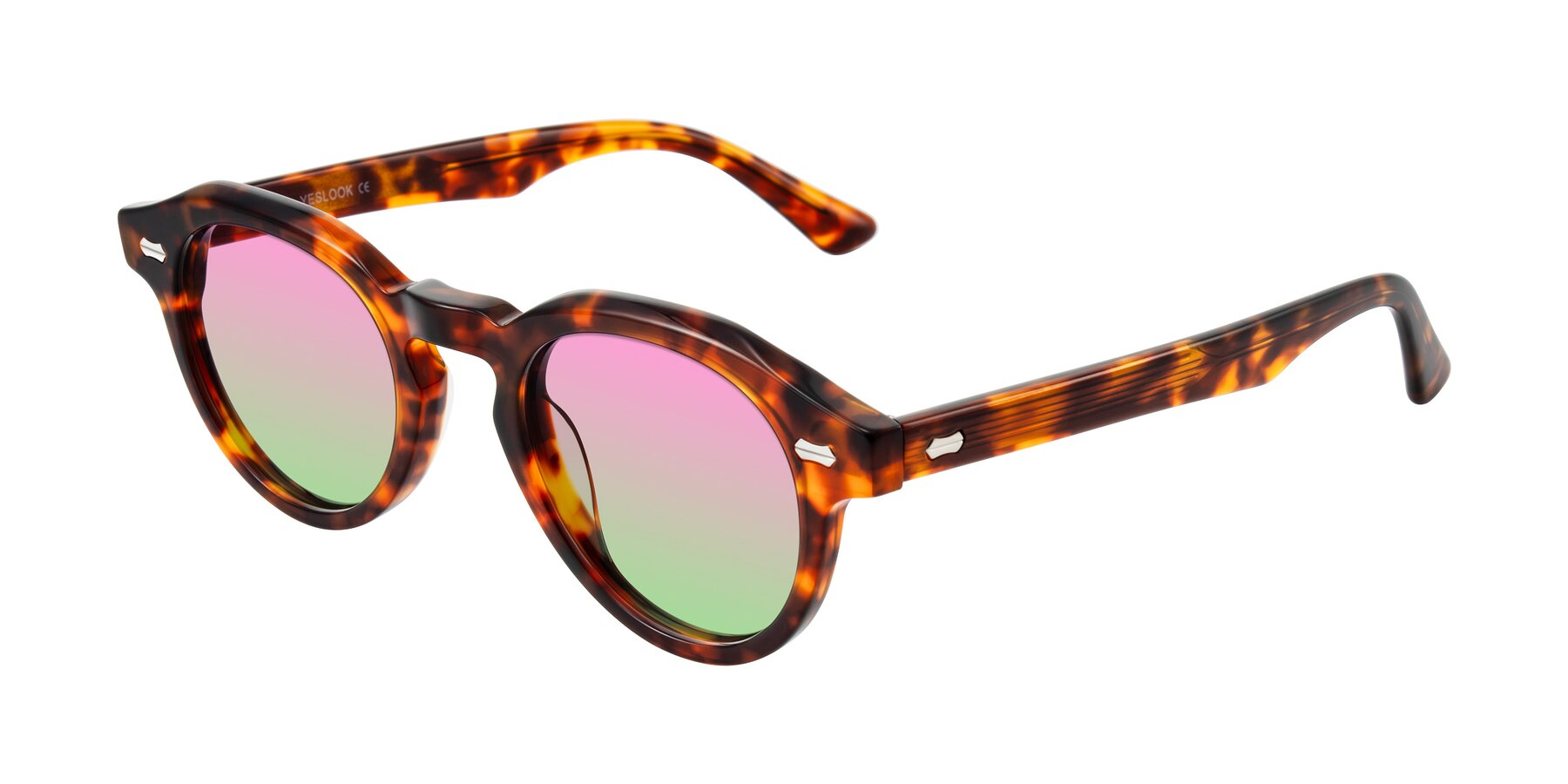 Angle of Aloul in Tortoise with Pink / Green Gradient Lenses