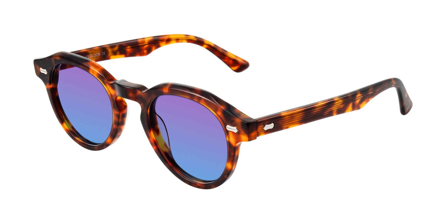 Angle of Aloul in Tortoise with Purple / Blue Gradient Lenses