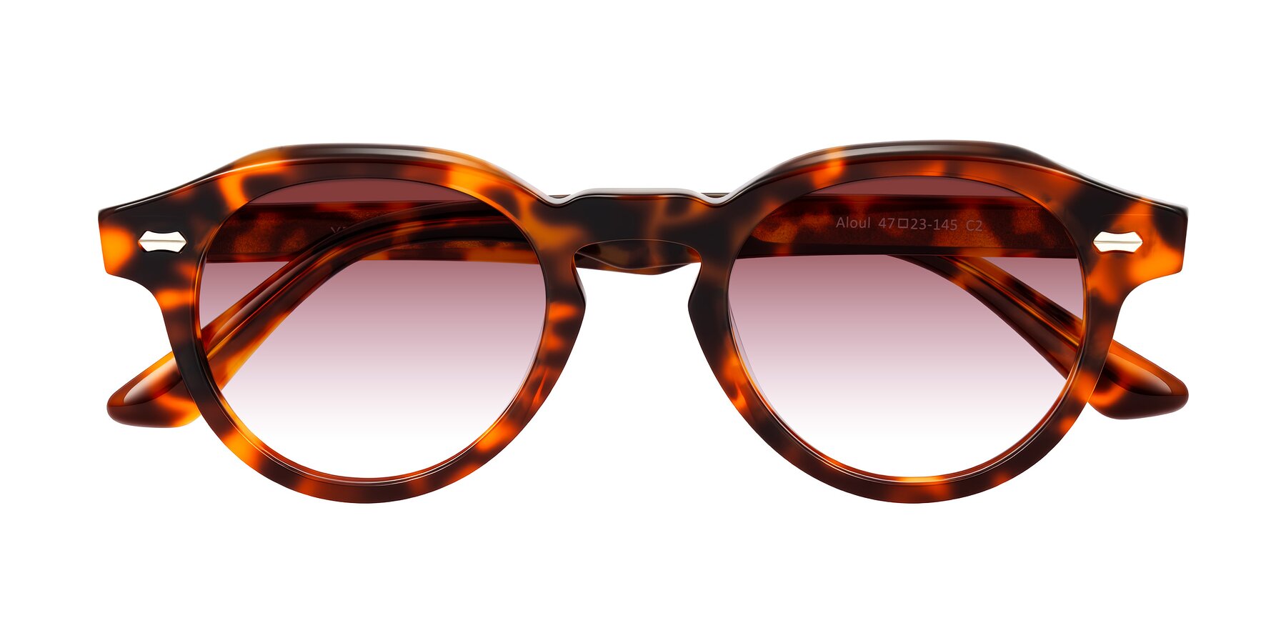 Folded Front of Aloul in Tortoise with Garnet Gradient Lenses