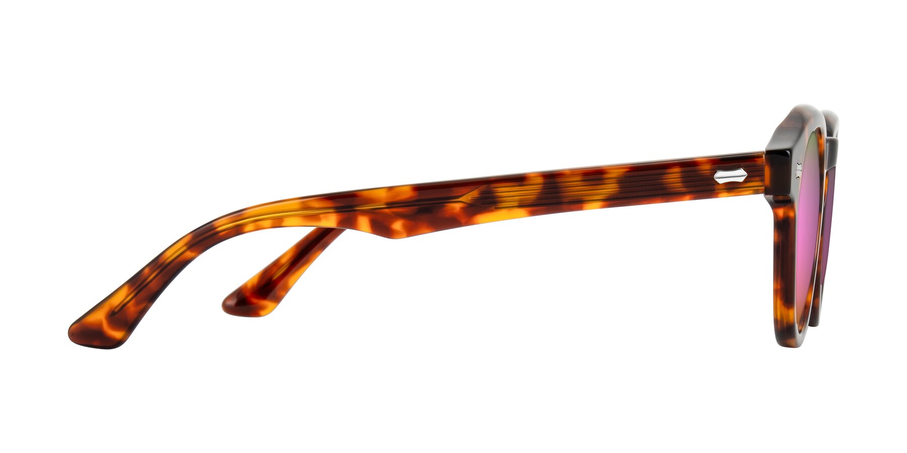 Side of Aloul in Tortoise with Pink Mirrored Lenses