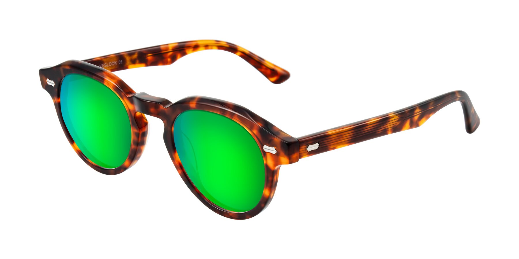 Angle of Aloul in Tortoise with Green Mirrored Lenses