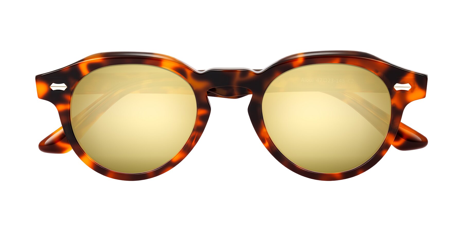 Folded Front of Aloul in Tortoise with Gold Mirrored Lenses