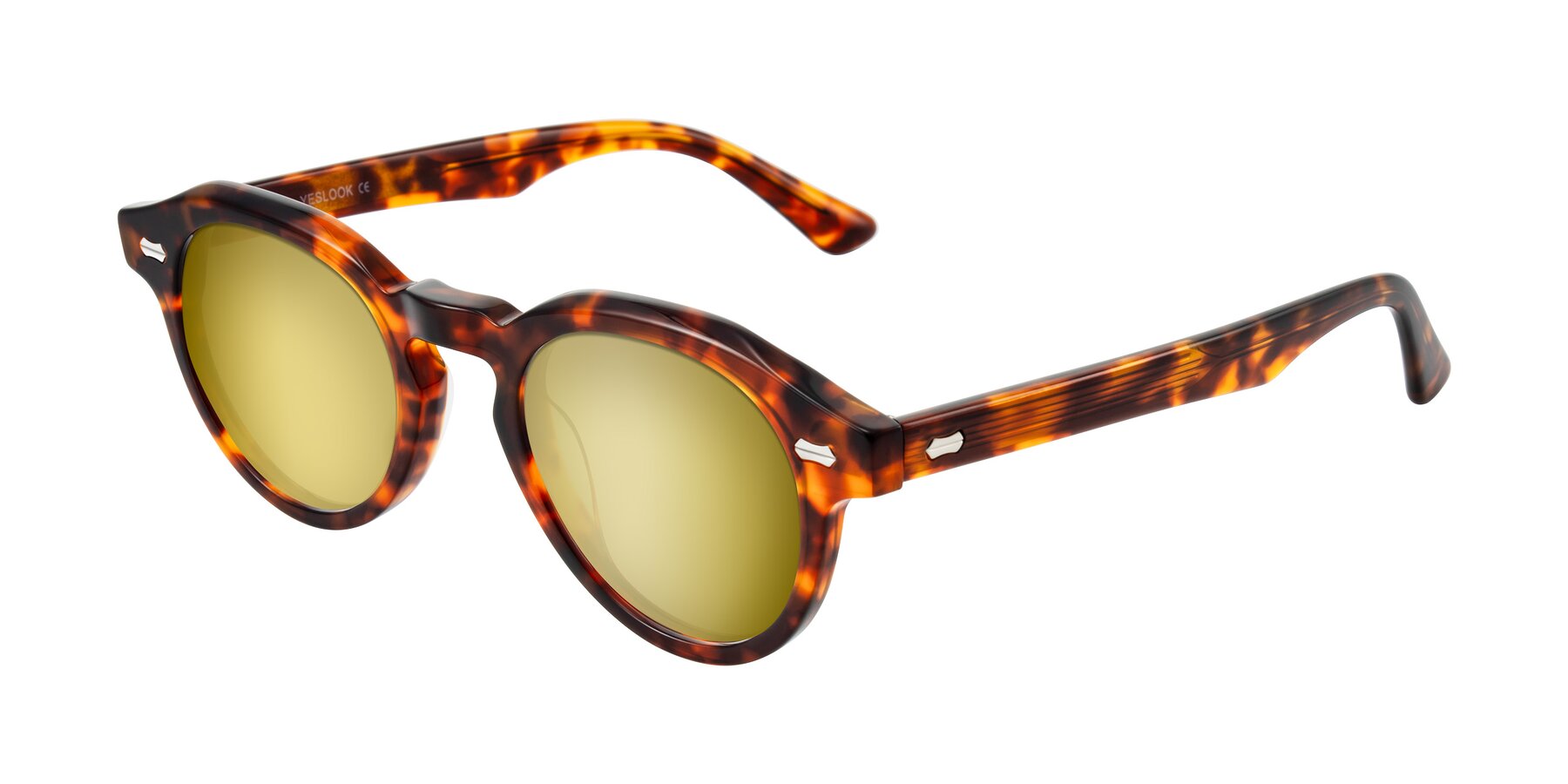 Angle of Aloul in Tortoise with Gold Mirrored Lenses