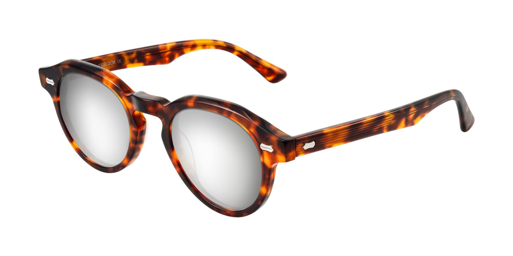 Angle of Aloul in Tortoise with Silver Mirrored Lenses