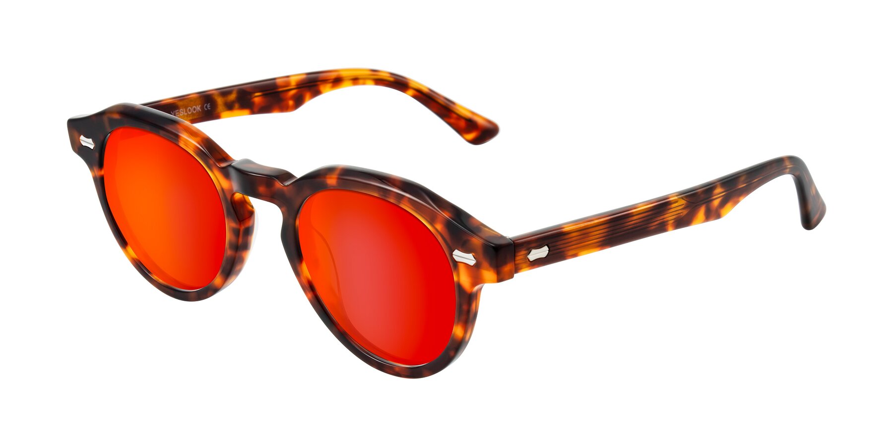Angle of Aloul in Tortoise with Red Gold Mirrored Lenses