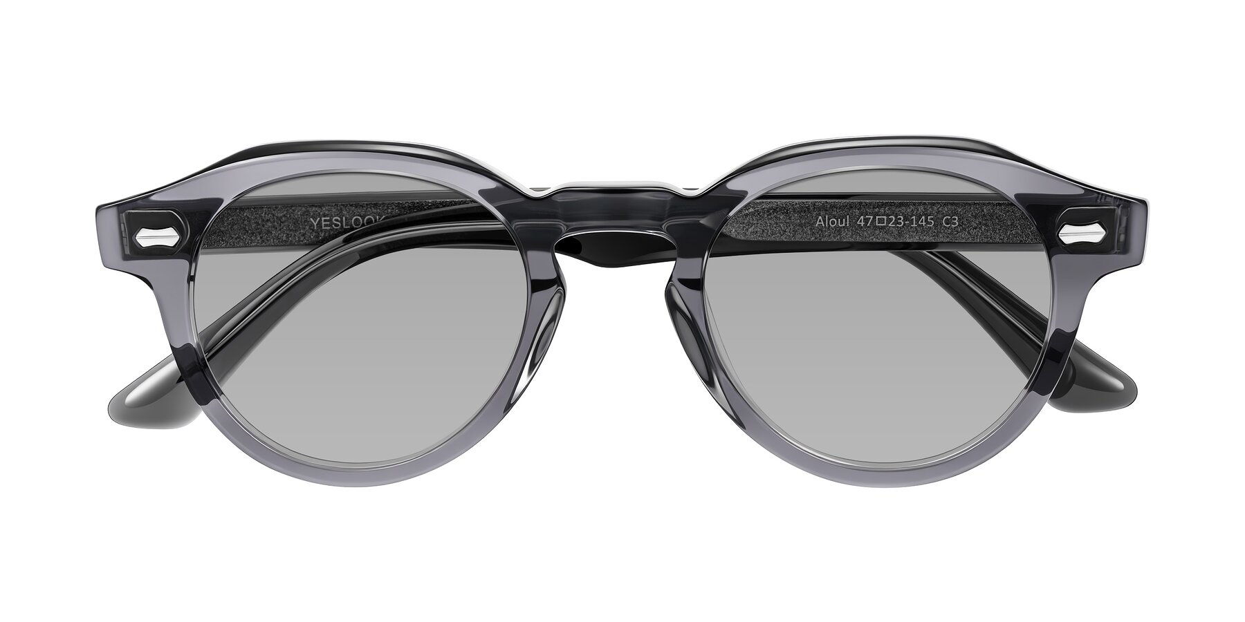 Folded Front of Aloul in Gray with Light Gray Tinted Lenses