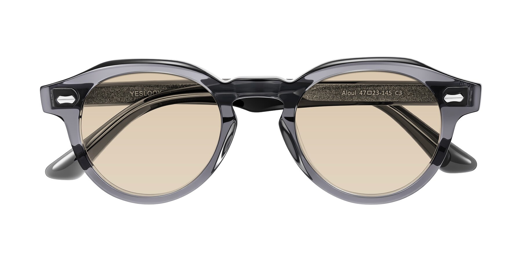 Folded Front of Aloul in Gray with Light Brown Tinted Lenses