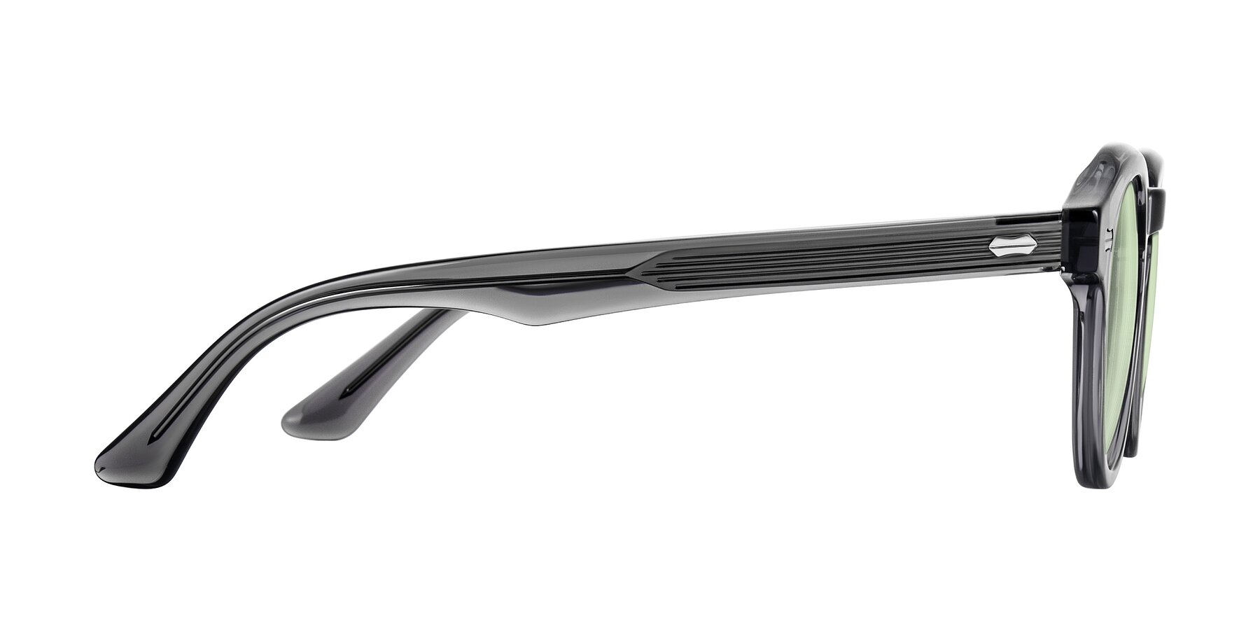 Side of Aloul in Gray with Light Green Tinted Lenses