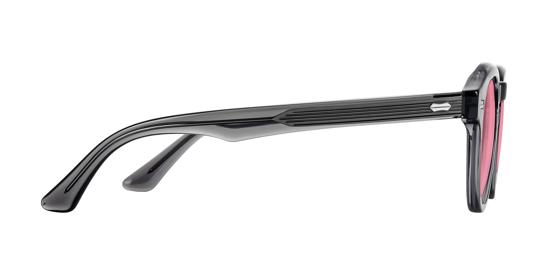 Side of Aloul in Gray with Pink Tinted Lenses