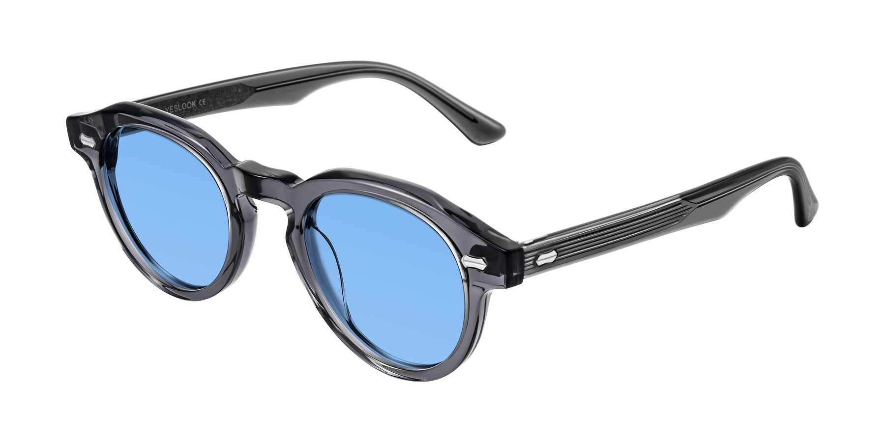 Angle of Aloul in Gray with Medium Blue Tinted Lenses