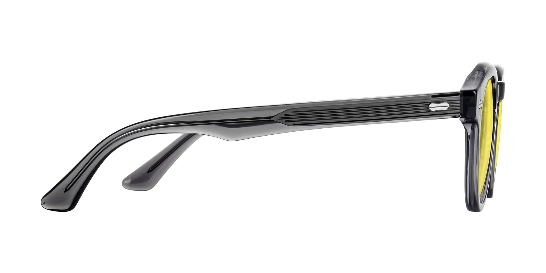 Side of Aloul in Gray with Medium Yellow Tinted Lenses