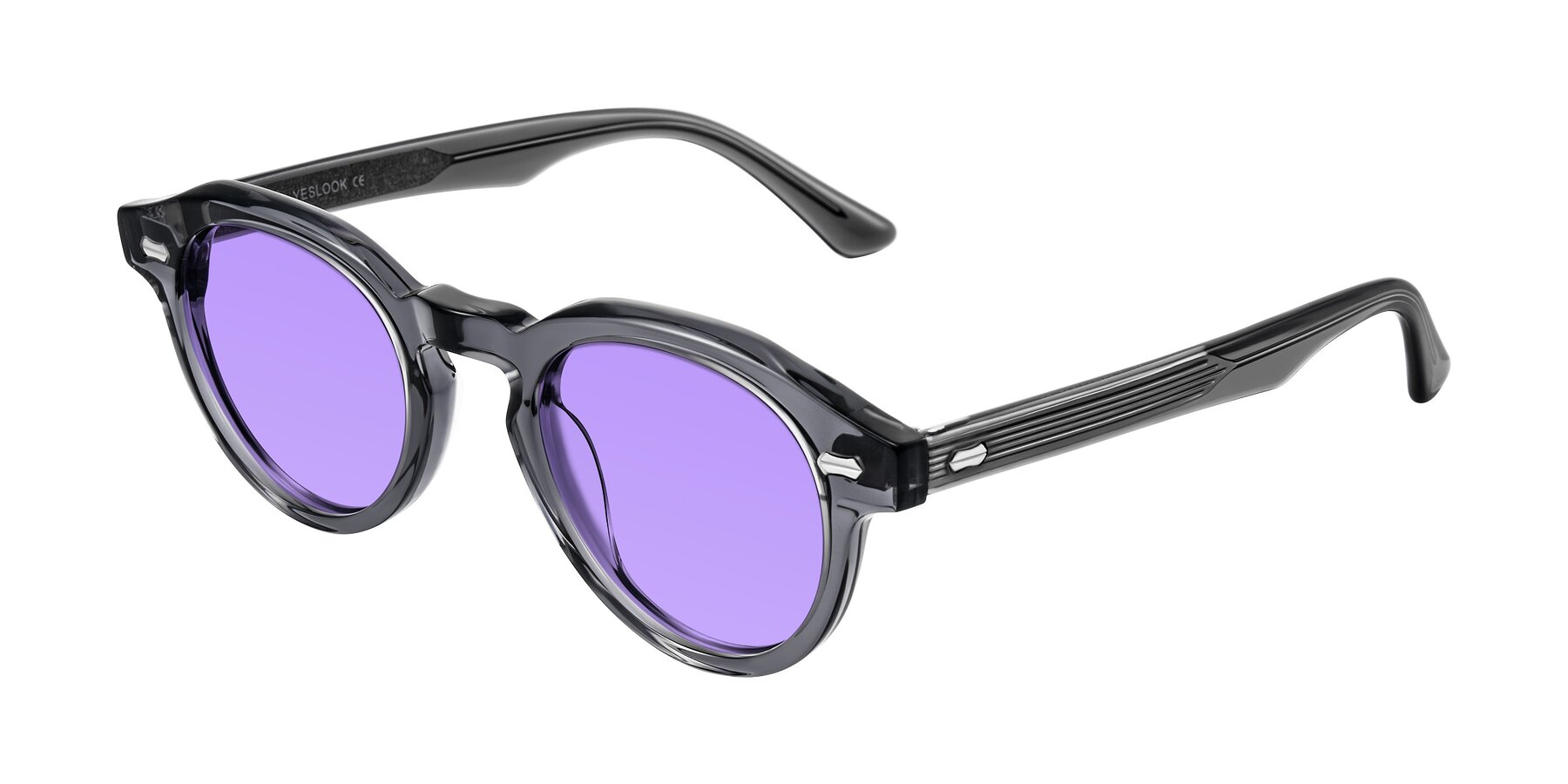 Angle of Aloul in Gray with Medium Purple Tinted Lenses