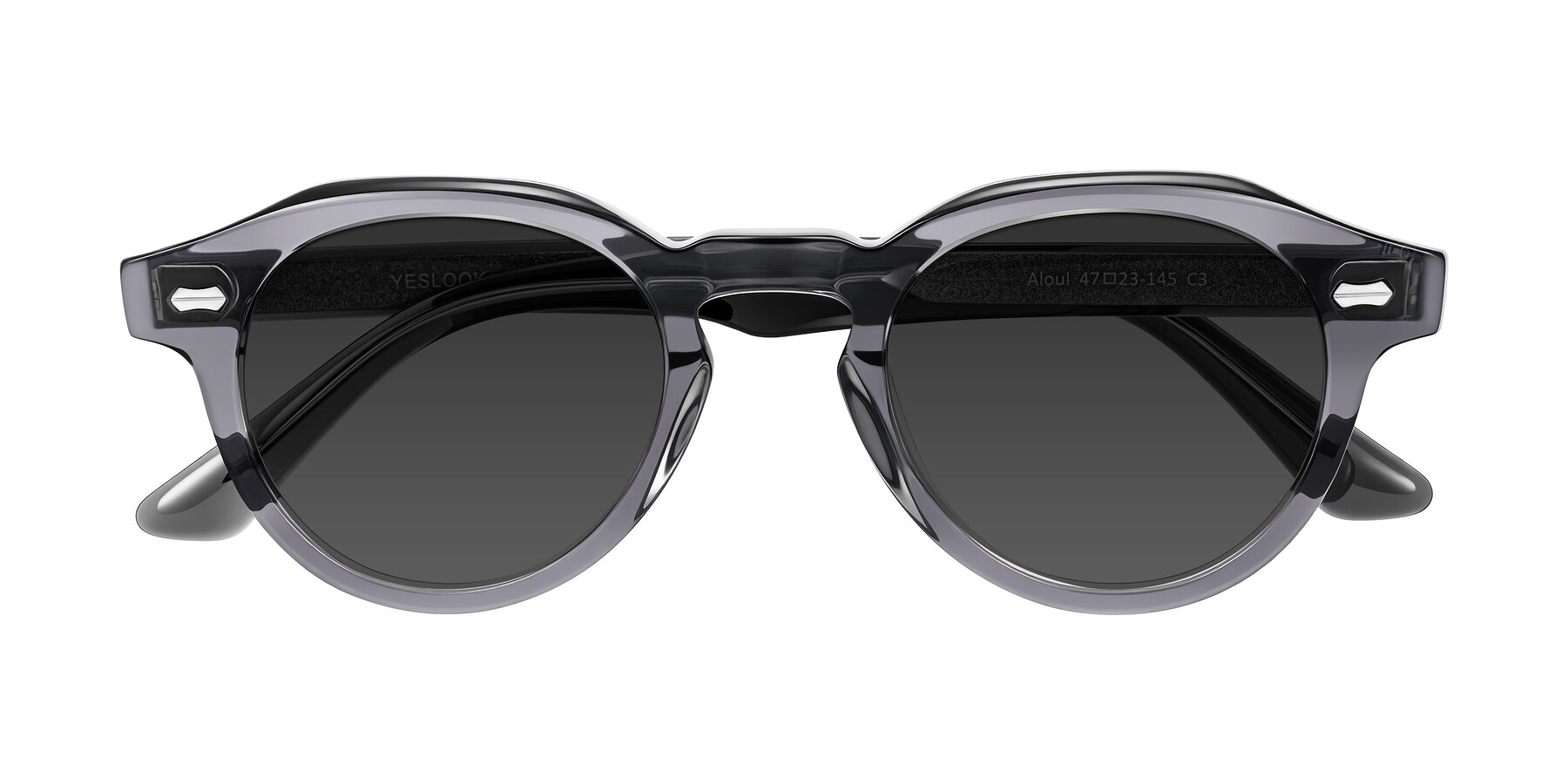 Folded Front of Aloul in Gray with Gray Tinted Lenses