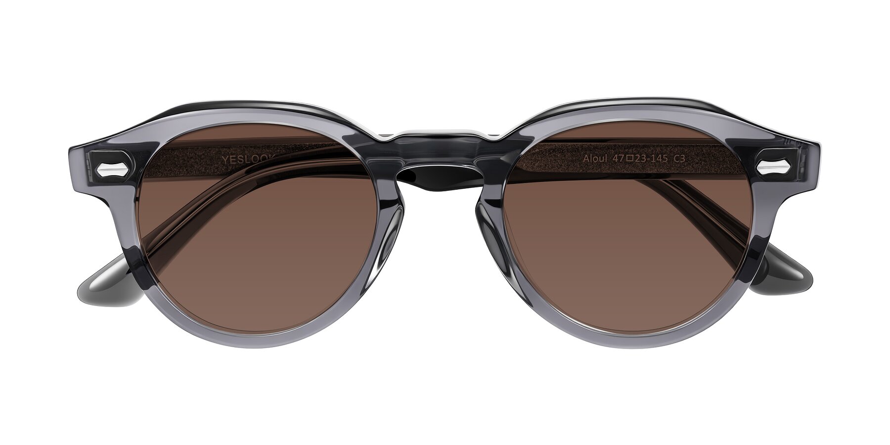 Folded Front of Aloul in Gray with Brown Tinted Lenses