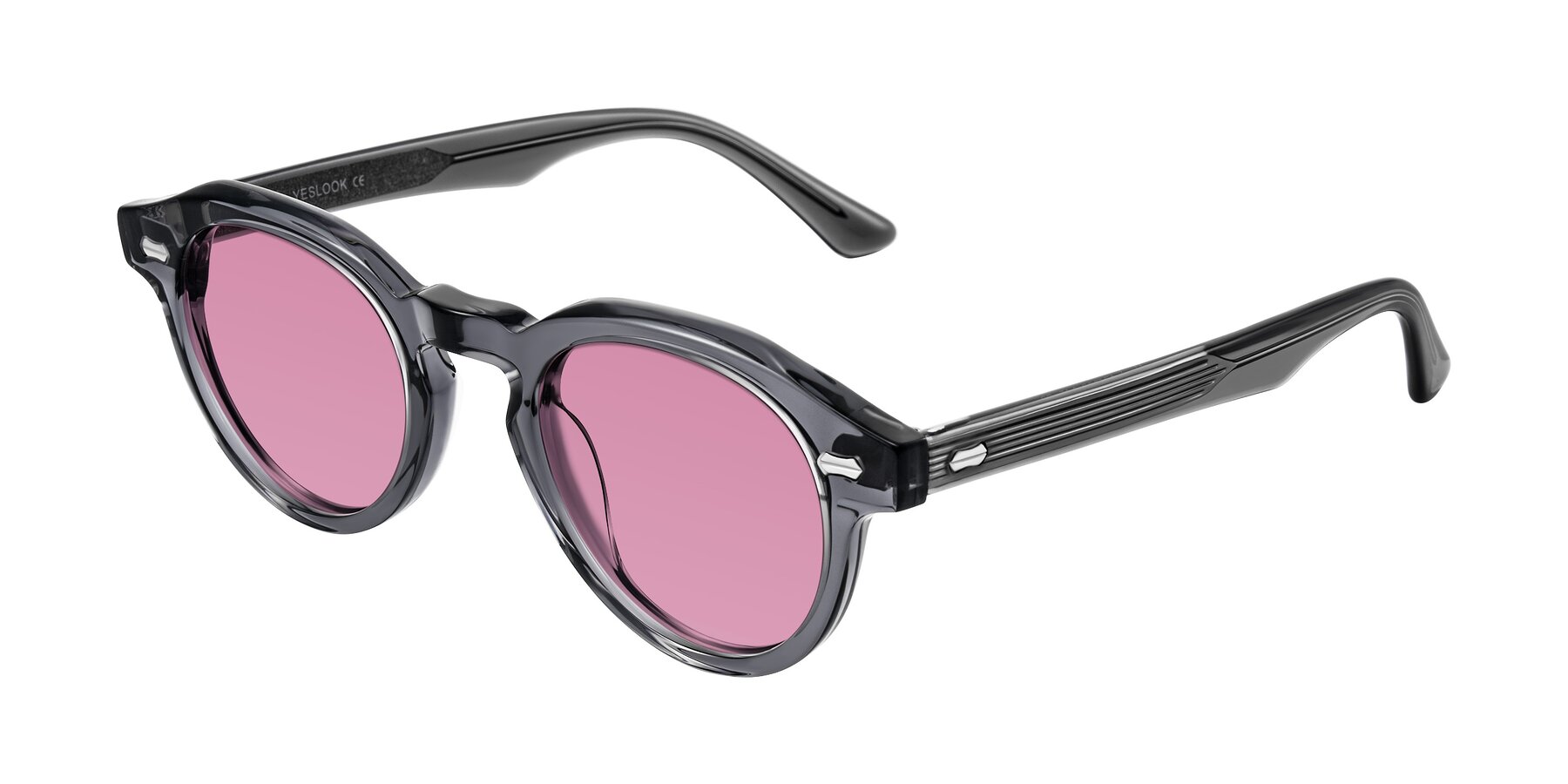 Angle of Aloul in Gray with Medium Wine Tinted Lenses