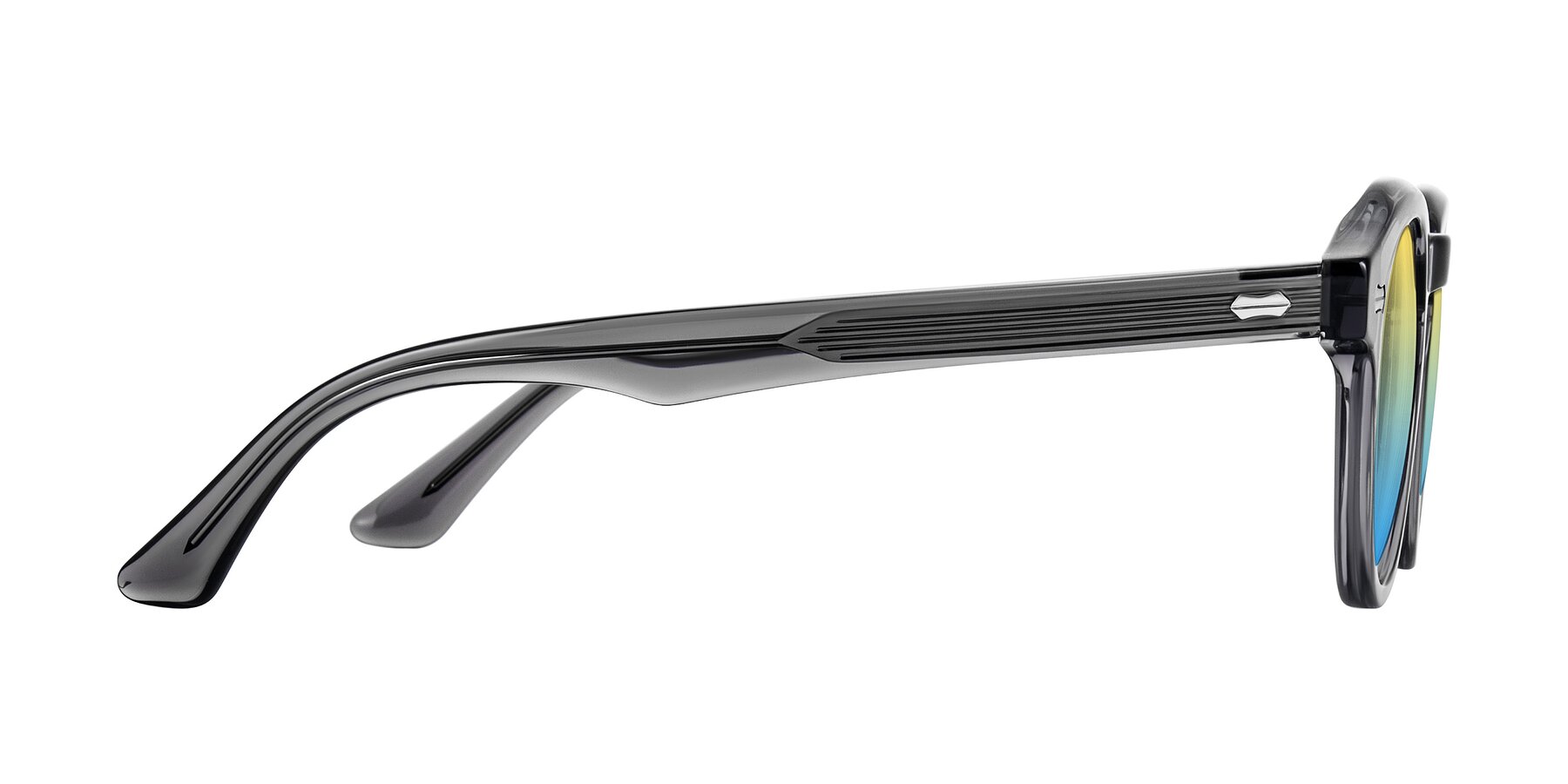 Side of Aloul in Gray with Yellow / Blue Gradient Lenses