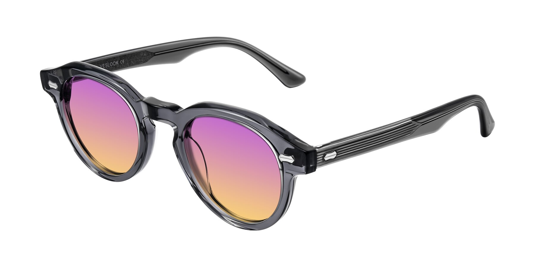 Angle of Aloul in Gray with Purple / Yellow Gradient Lenses