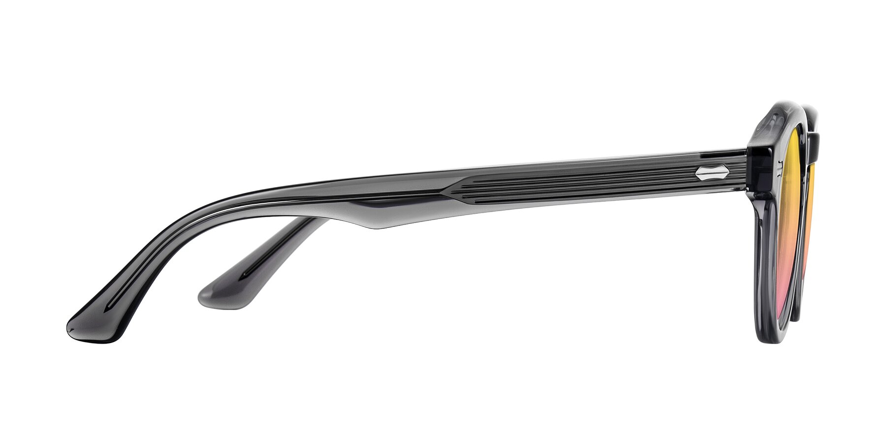 Side of Aloul in Gray with Yellow / Pink Gradient Lenses