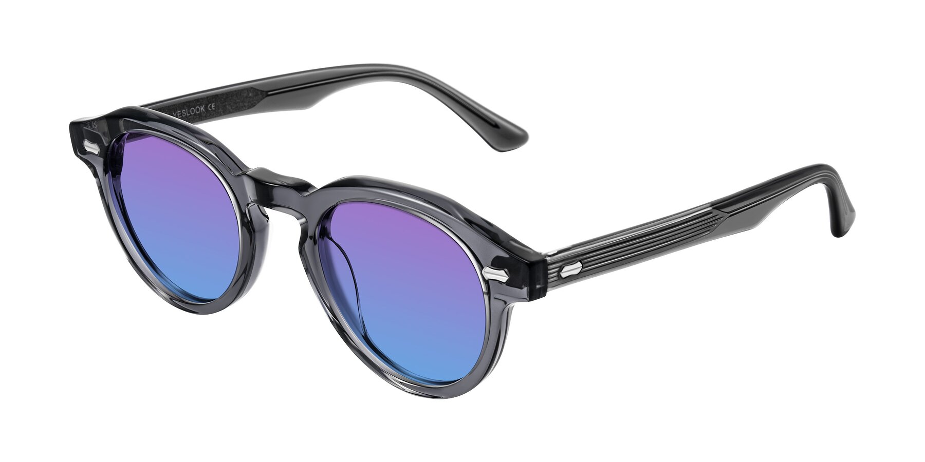 Angle of Aloul in Gray with Purple / Blue Gradient Lenses