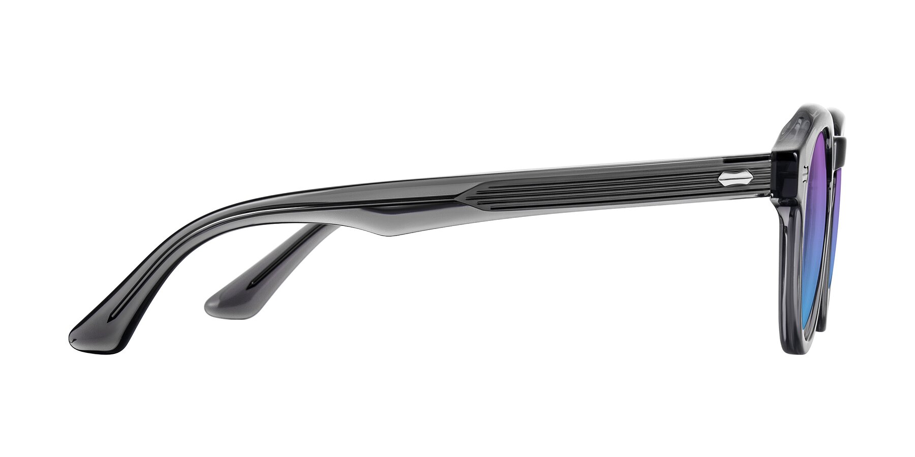 Side of Aloul in Gray with Purple / Blue Gradient Lenses