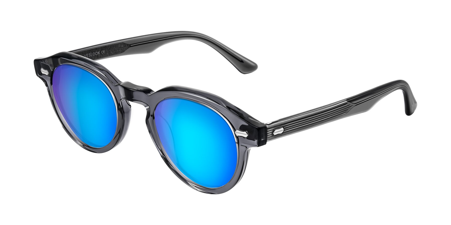 Angle of Aloul in Gray with Blue Mirrored Lenses