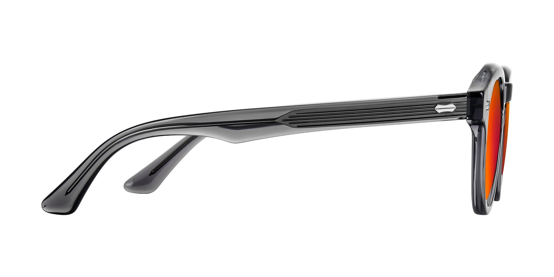 Side of Aloul in Gray with Red Gold Mirrored Lenses