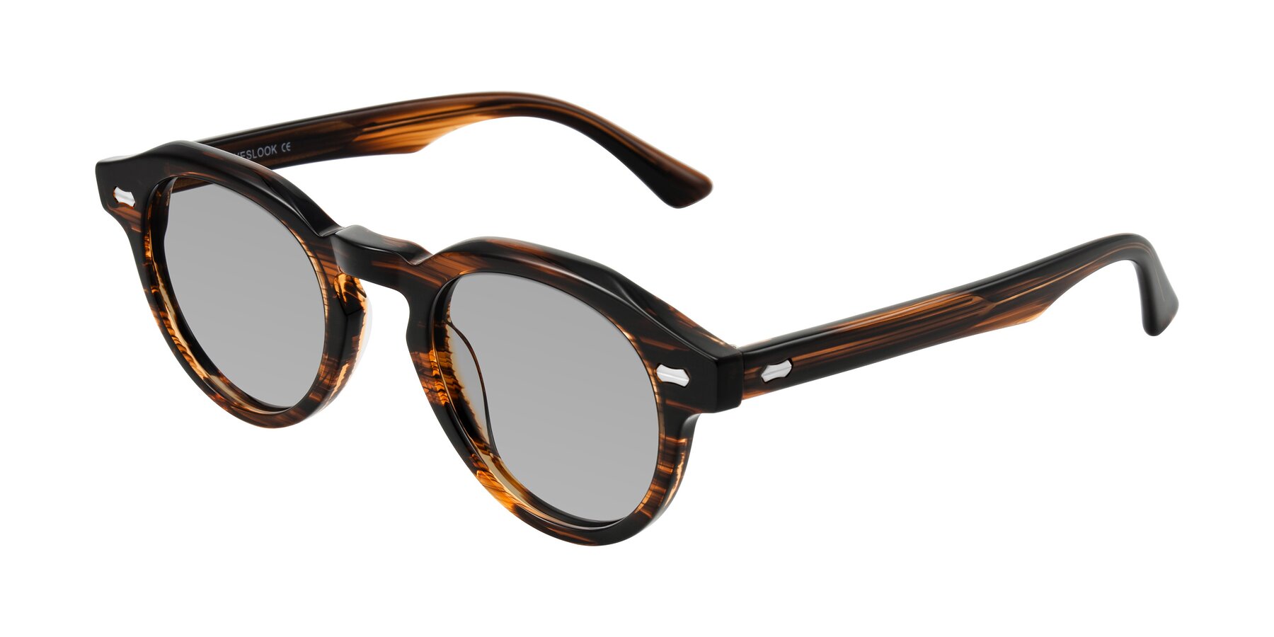Angle of Aloul in Brown Striped with Light Gray Tinted Lenses