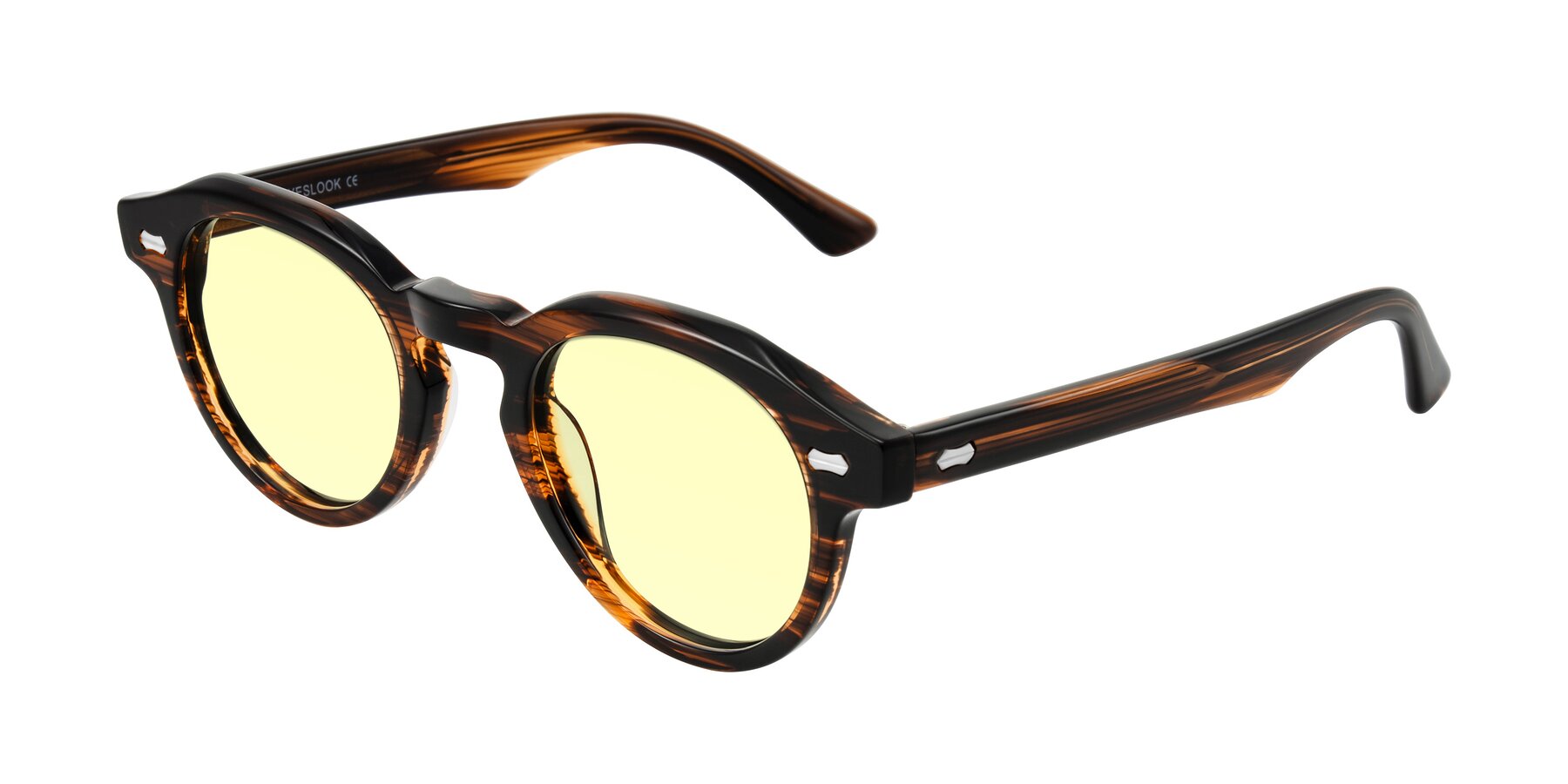 Angle of Aloul in Brown Striped with Light Yellow Tinted Lenses