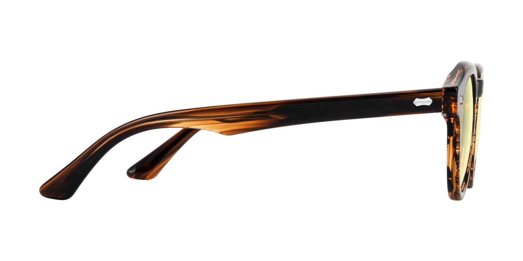 Side of Aloul in Brown Striped with Light Yellow Tinted Lenses