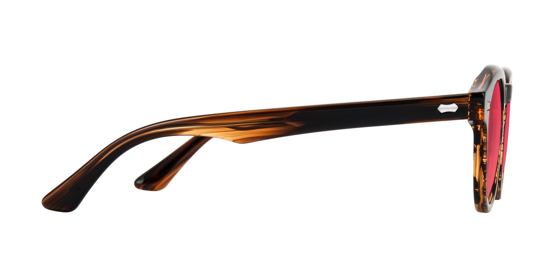 Side of Aloul in Brown Striped with Red Tinted Lenses