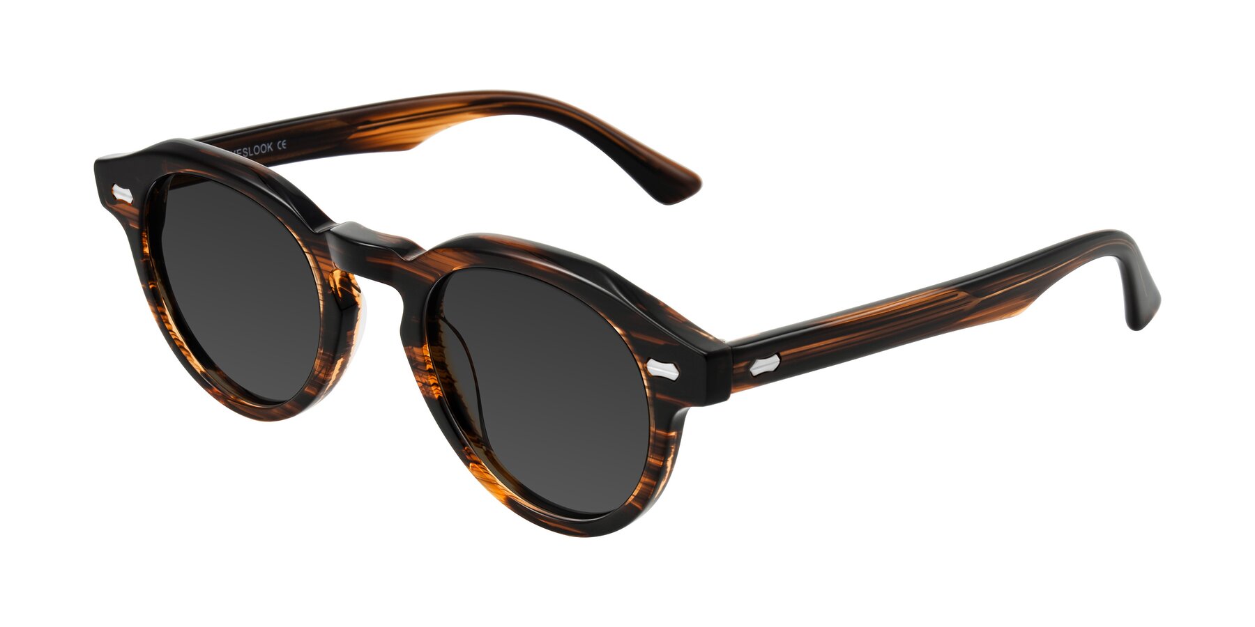 Angle of Aloul in Brown Striped with Gray Tinted Lenses