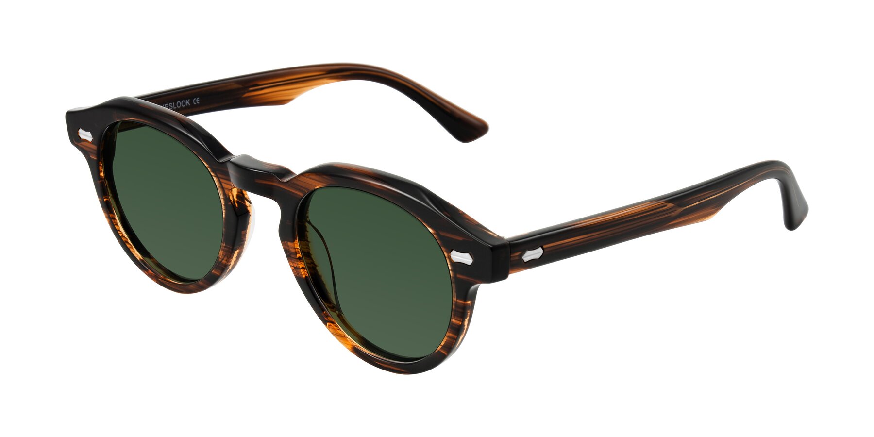 Angle of Aloul in Brown Striped with Green Tinted Lenses