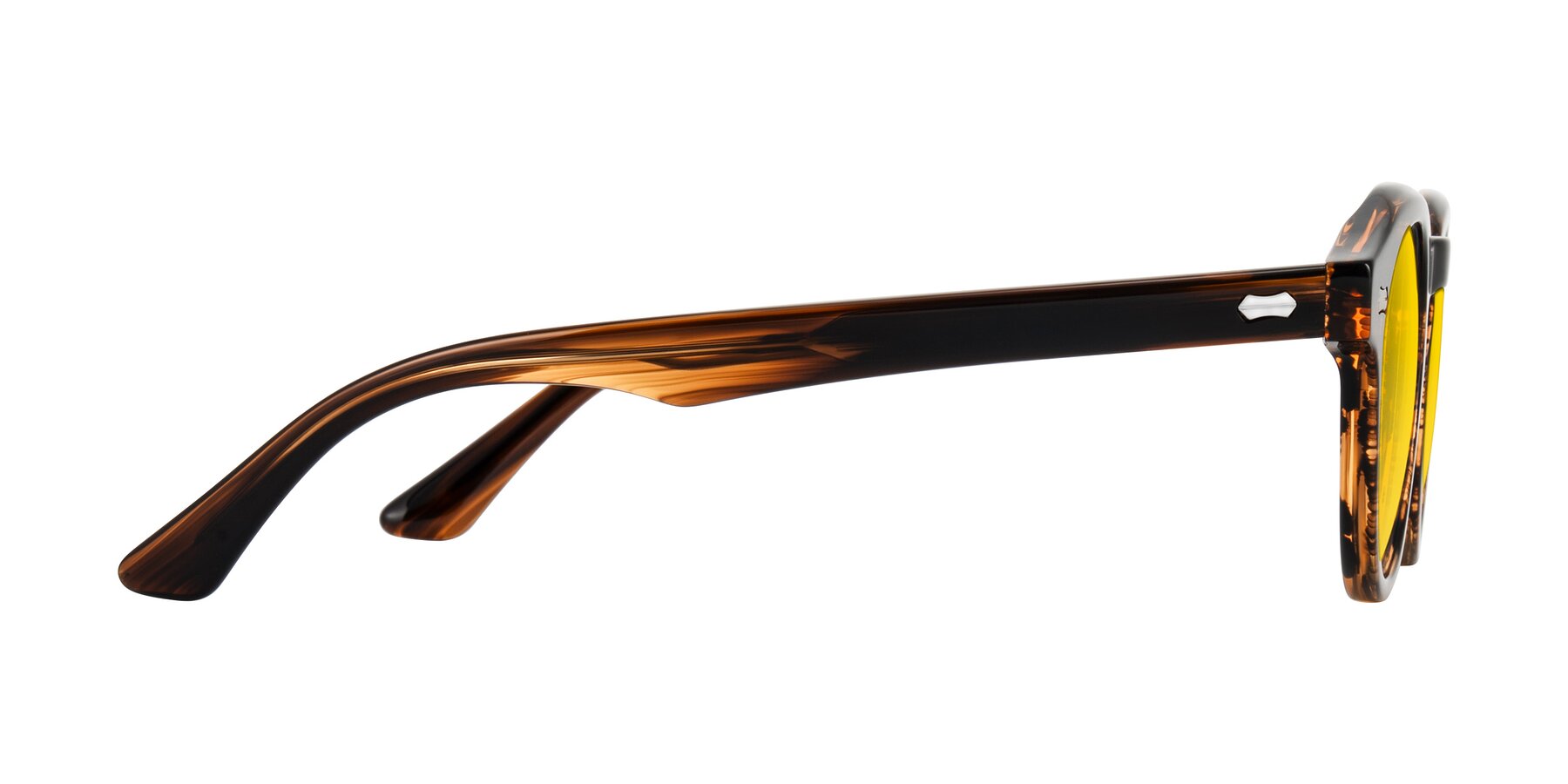 Side of Aloul in Brown Striped with Yellow Tinted Lenses