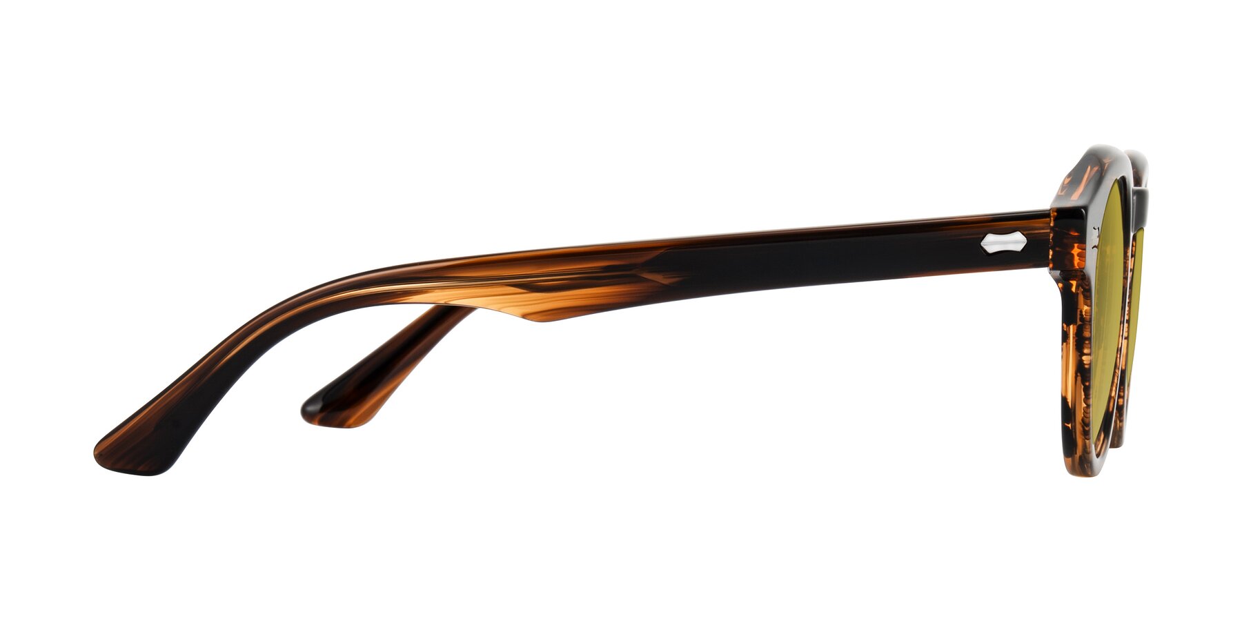 Side of Aloul in Brown Striped with Champagne Tinted Lenses