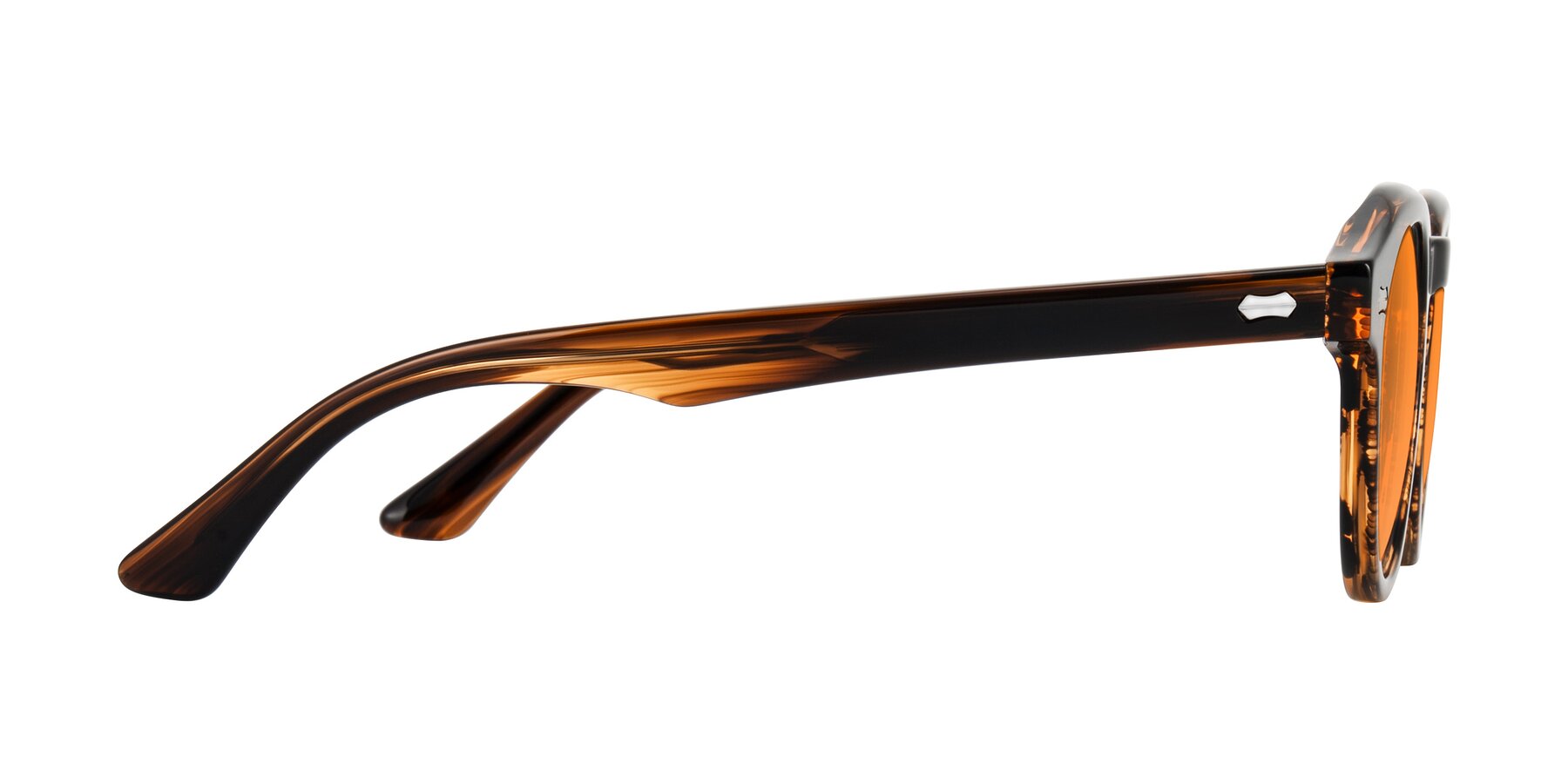 Side of Aloul in Brown Striped with Orange Tinted Lenses