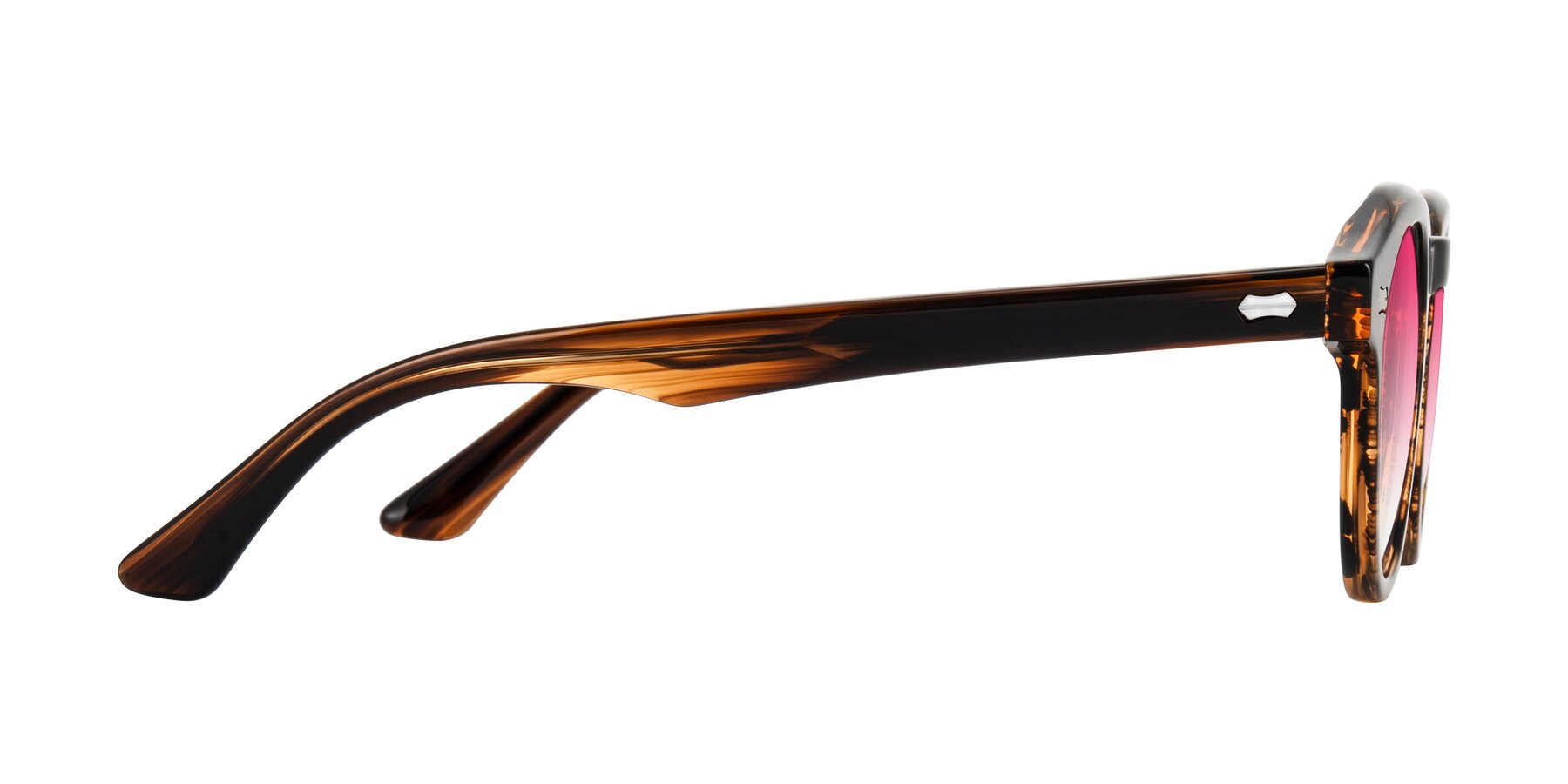 Side of Aloul in Brown Striped with Pink Gradient Lenses